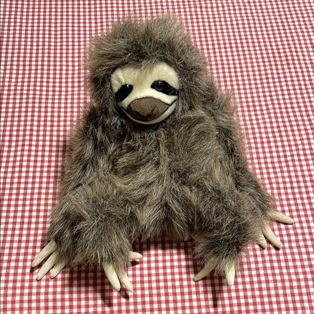 Fuzzy Fiesta Sloth Stuffed Animal- Brown and Cream